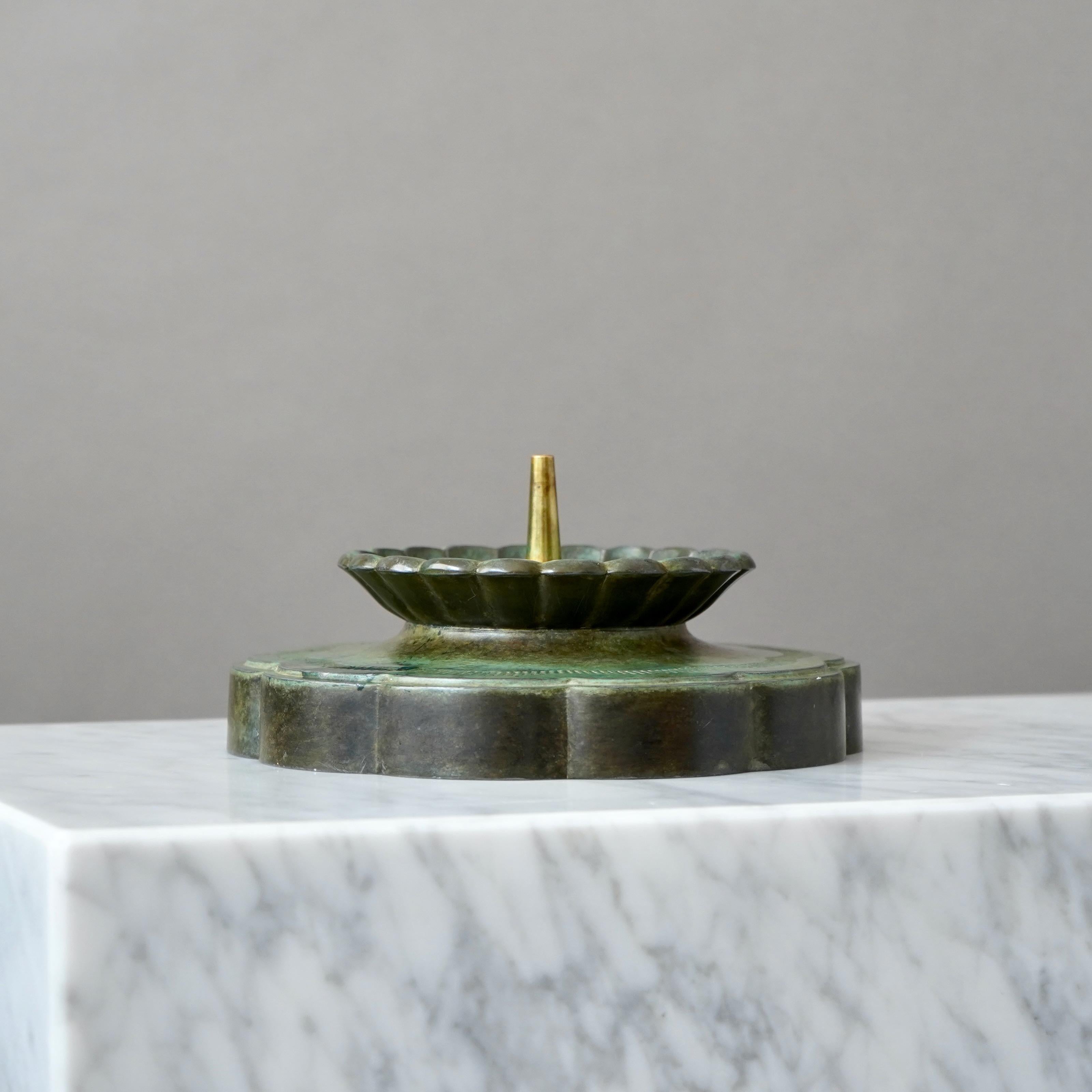 Danish Art Deco Large Candle Holder by Just Andersen, Denmark, 1930s For Sale