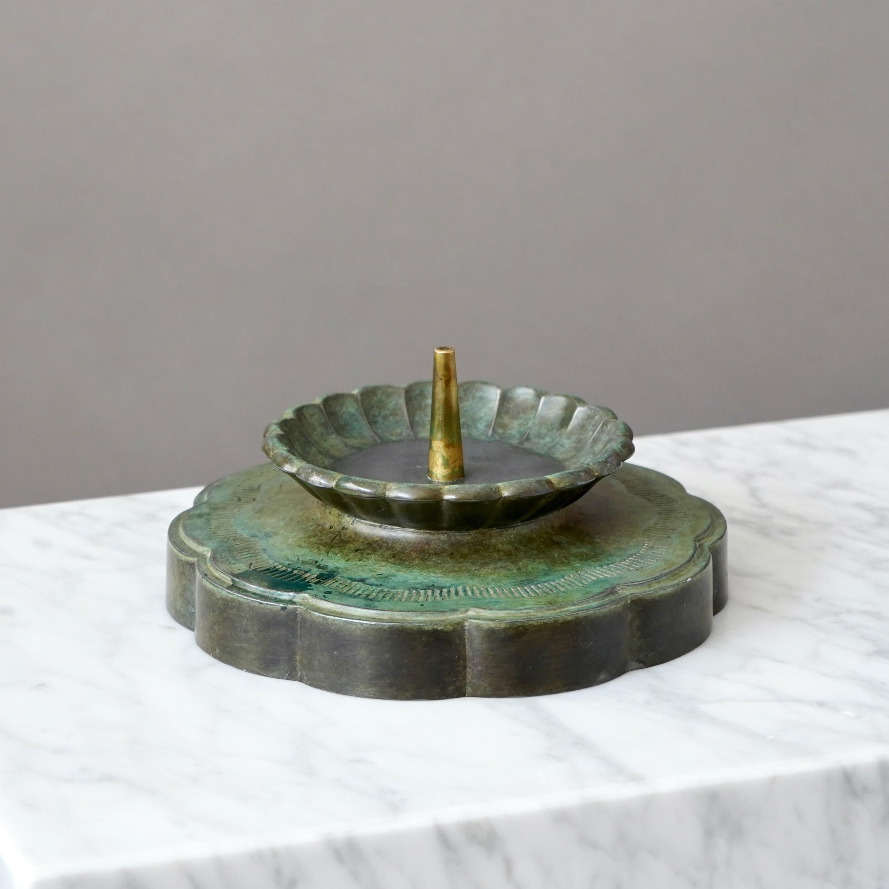 Cast Art Deco Large Candle Holder by Just Andersen, Denmark, 1930s For Sale