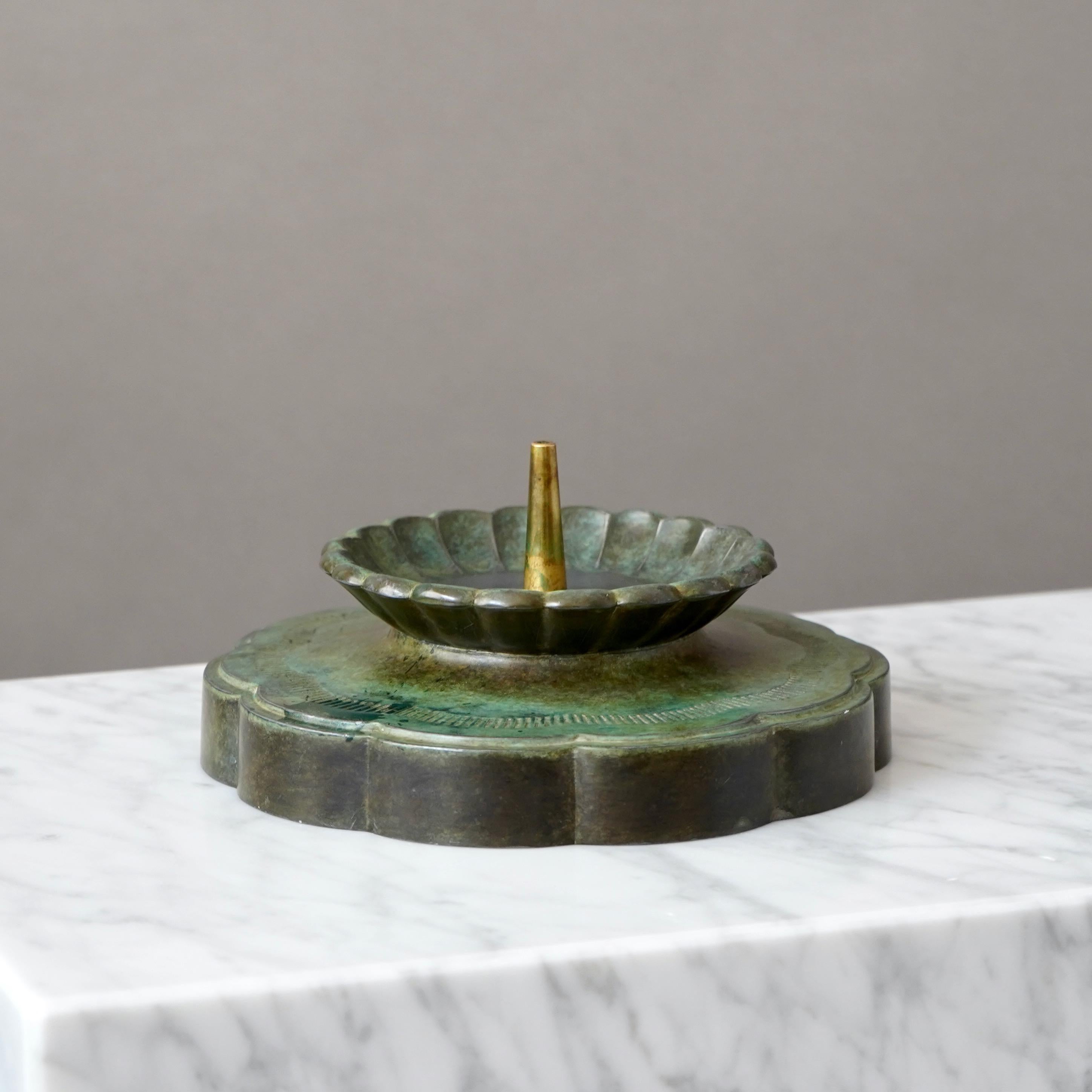 Art Deco Large Candle Holder by Just Andersen, Denmark, 1930s In Good Condition For Sale In Malmö, SE