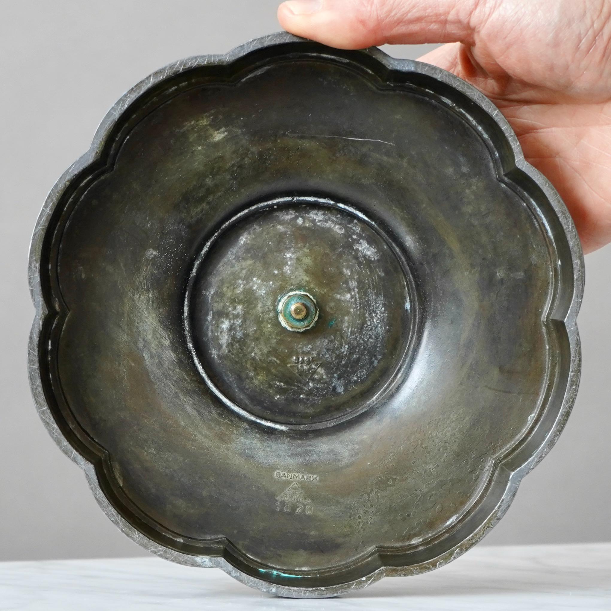 Art Deco Large Candle Holder by Just Andersen, Denmark, 1930s For Sale 1