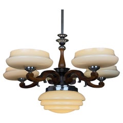 Lampadario Art Deco di grandi dimensioni, Italia anni
50