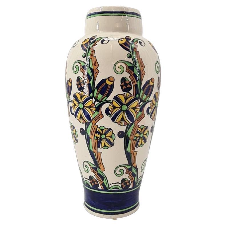 ART DECO GRAND VASE Charles Catteau pour Boch Keramis circa 1927 en vente