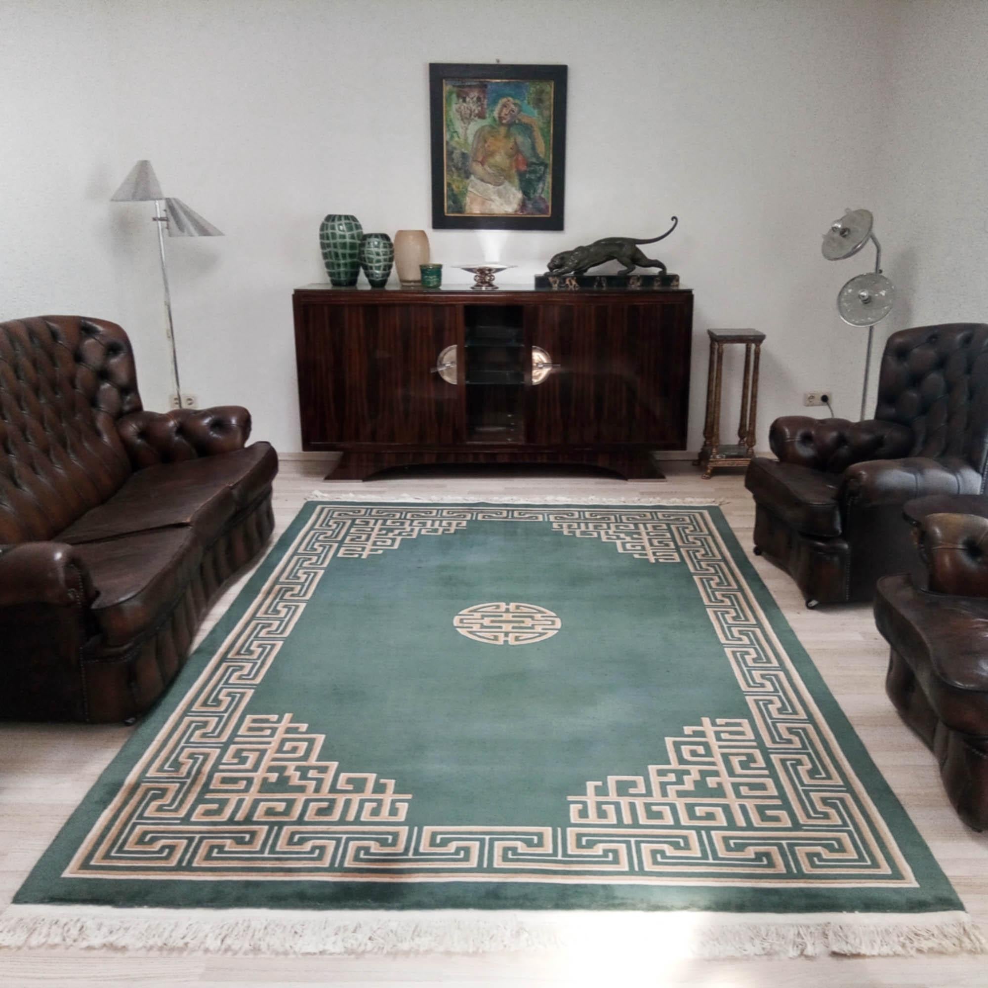 Art Deco Large Chinese Rug with Intricated Decor, 1970s 8