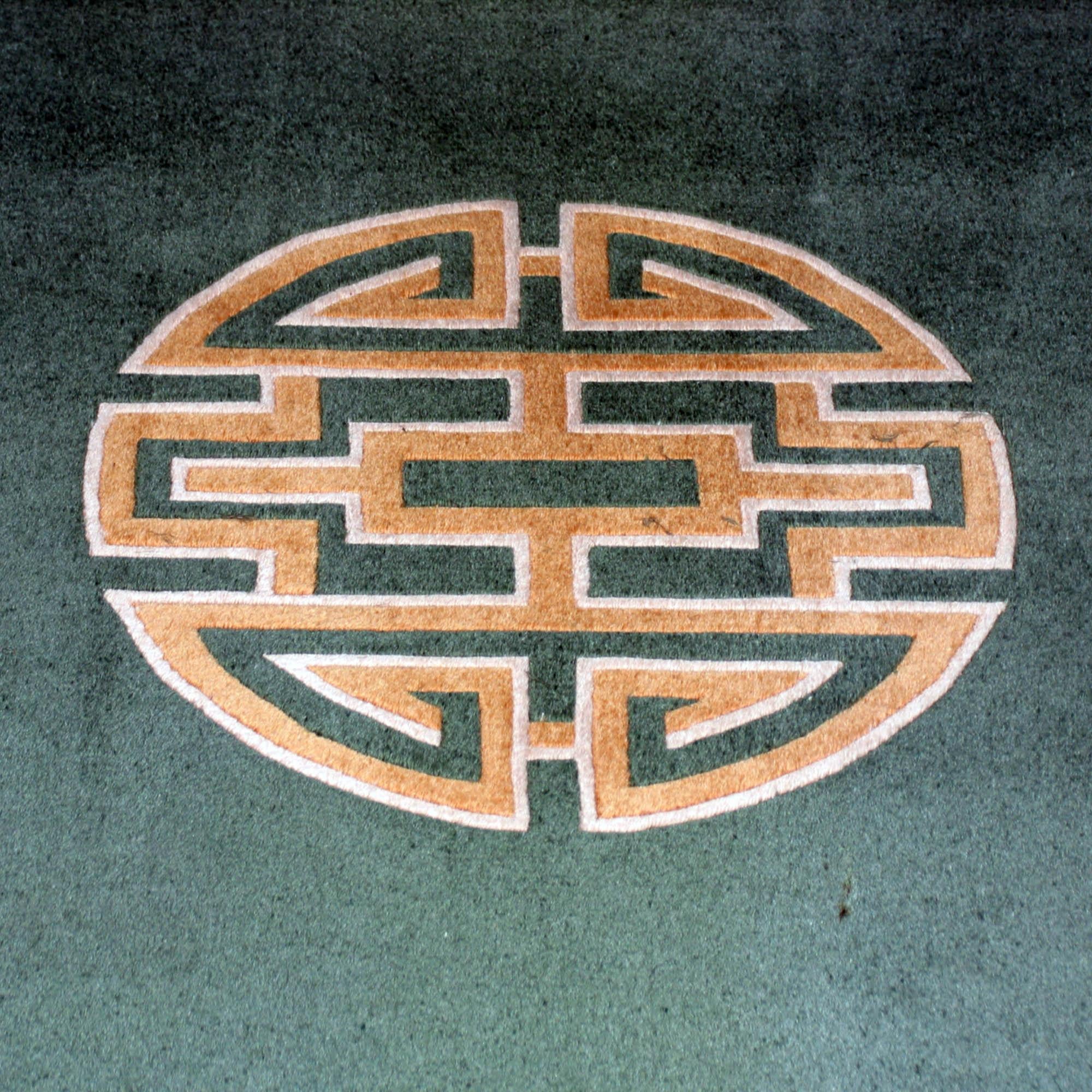 Art Deco Large Chinese Rug with Intricated Decor, 1970s 1