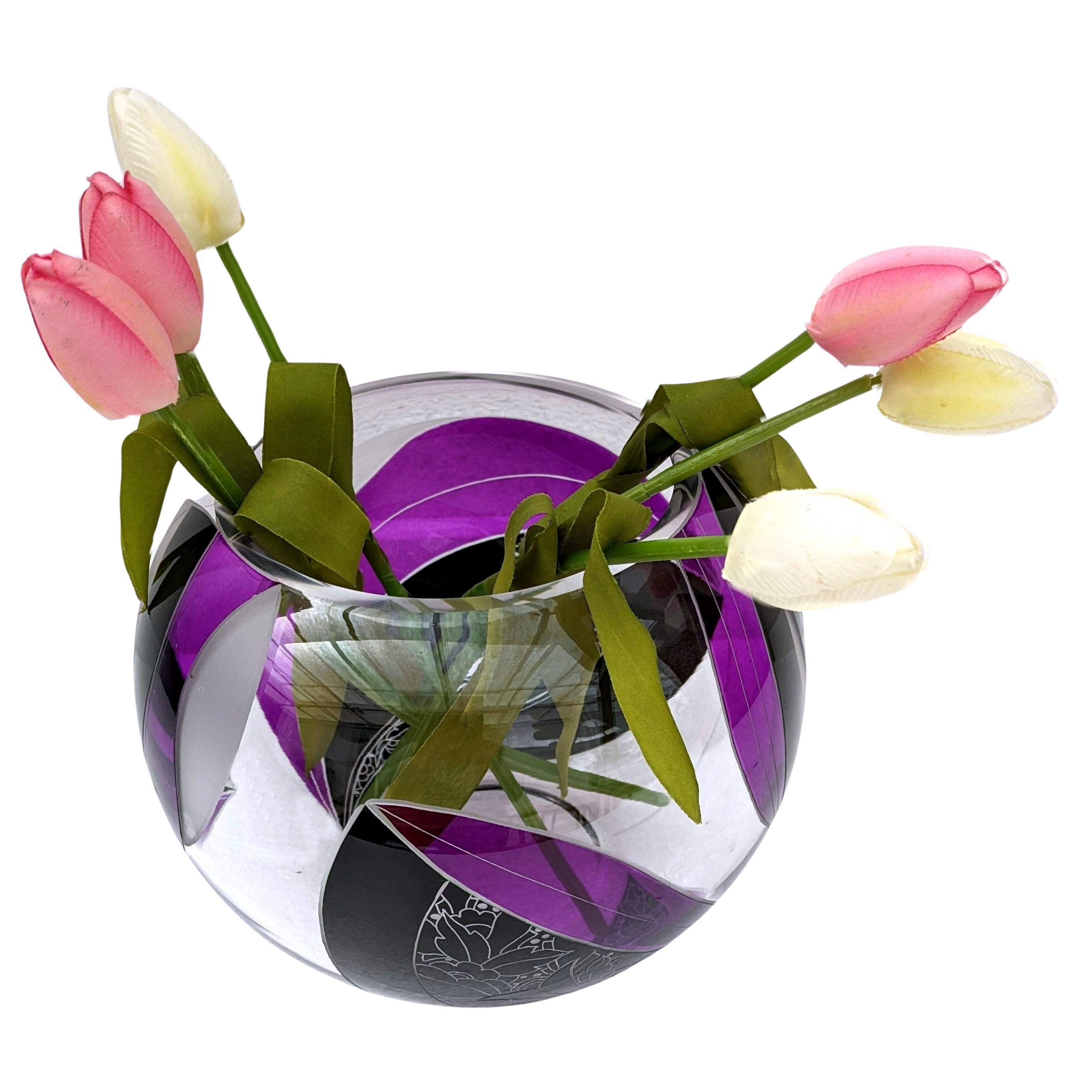 Grand vase circulaire Art Déco, République tchèque, vers 1930 en vente 4
