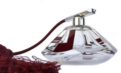 Art Deco Large Crystal Glass Perfume Atomizer, c1930