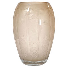 Art Deco Large Daum Nancy Etched Glass Vase, France, 1930s