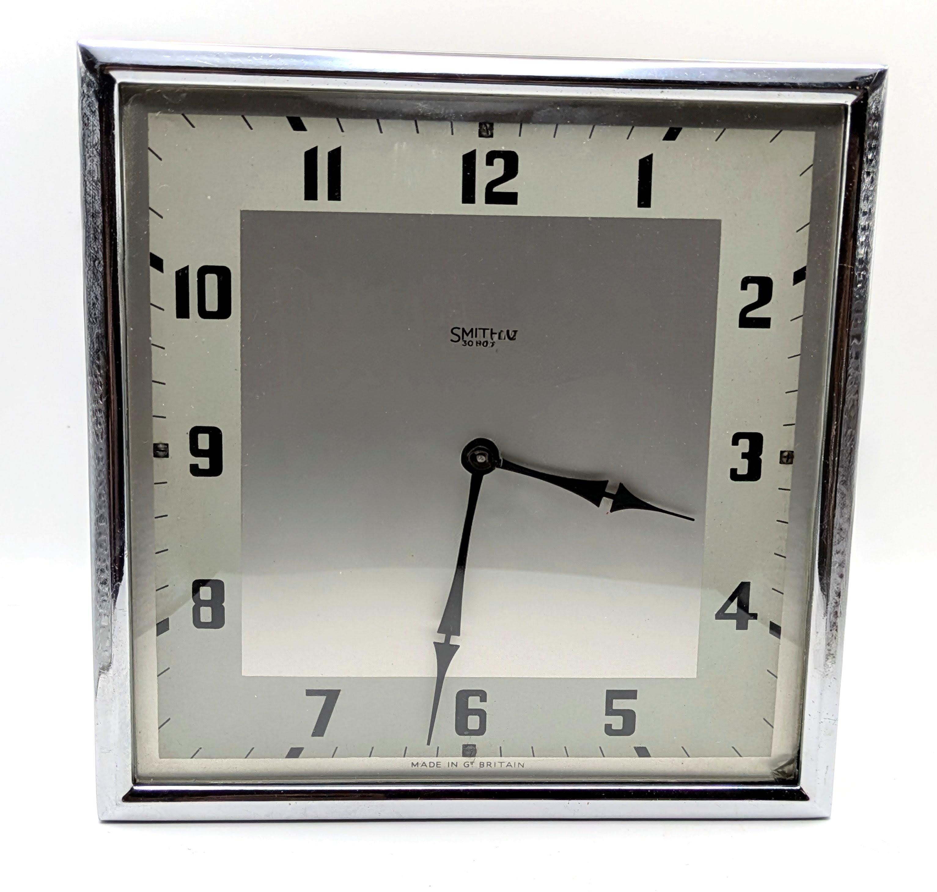 Art Deco Large Easel Clock by Smiths Clockmakers, England For Sale 6