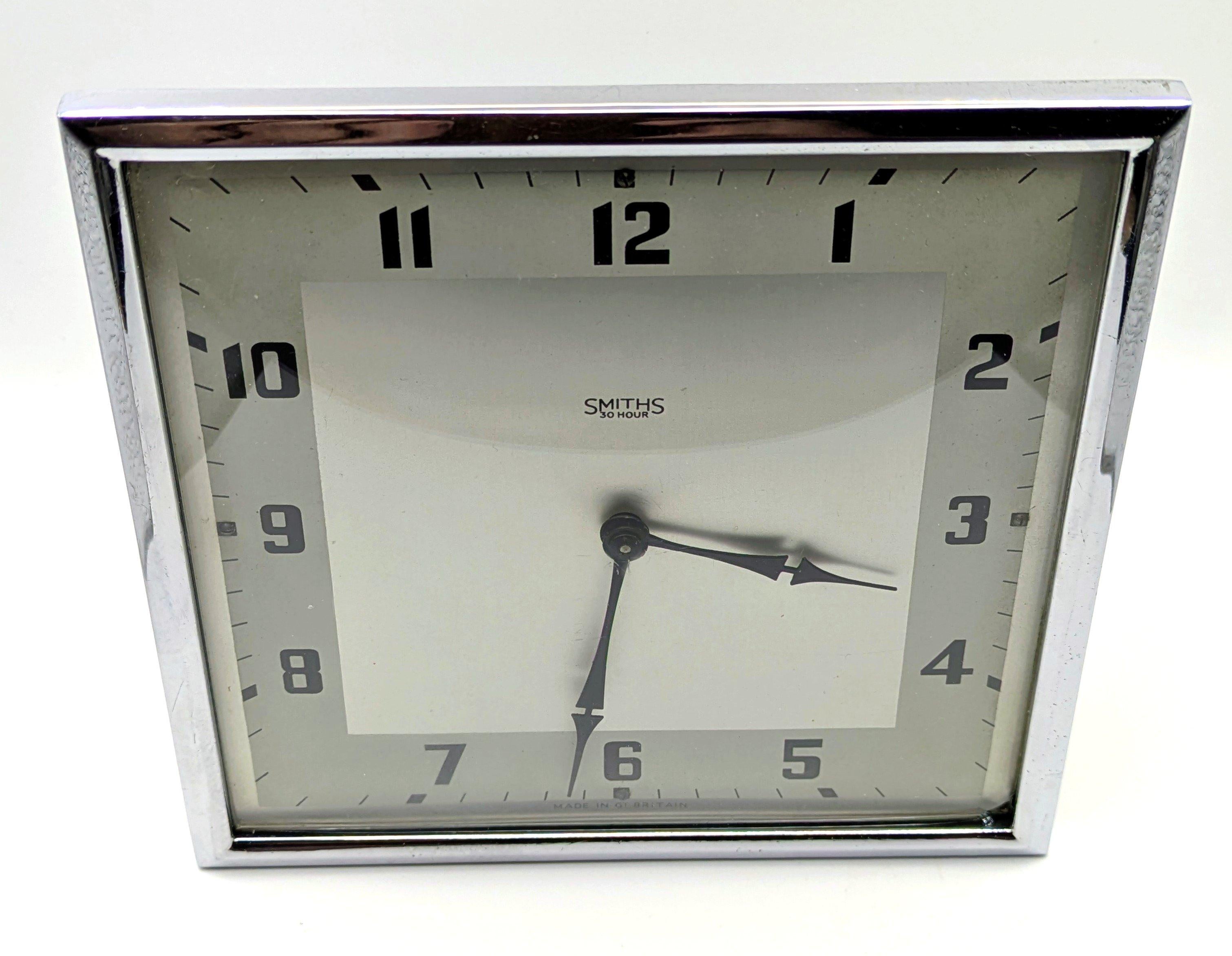 Art Deco Large Easel Clock by Smiths Clockmakers, England For Sale 7