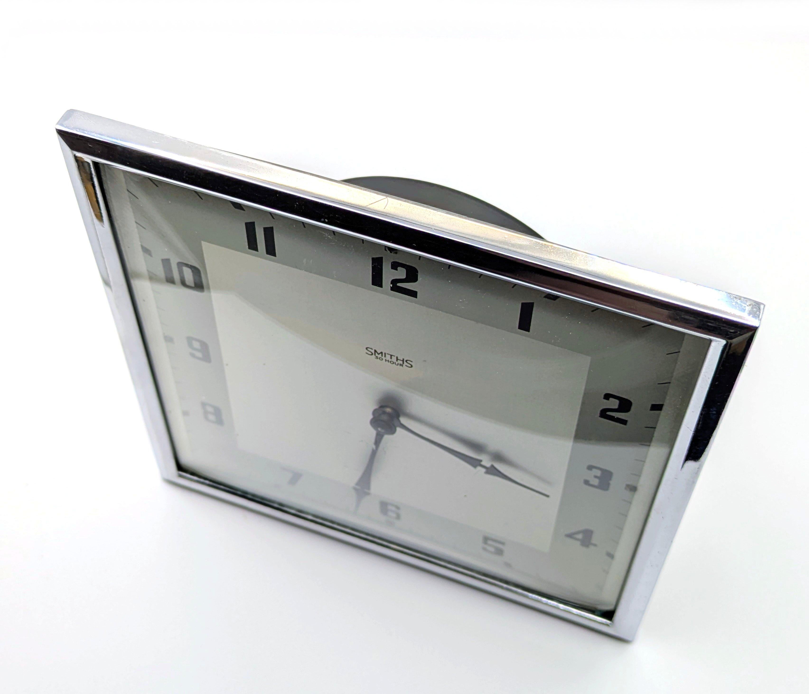 Art Deco Large Easel Clock by Smiths Clockmakers, England For Sale 8