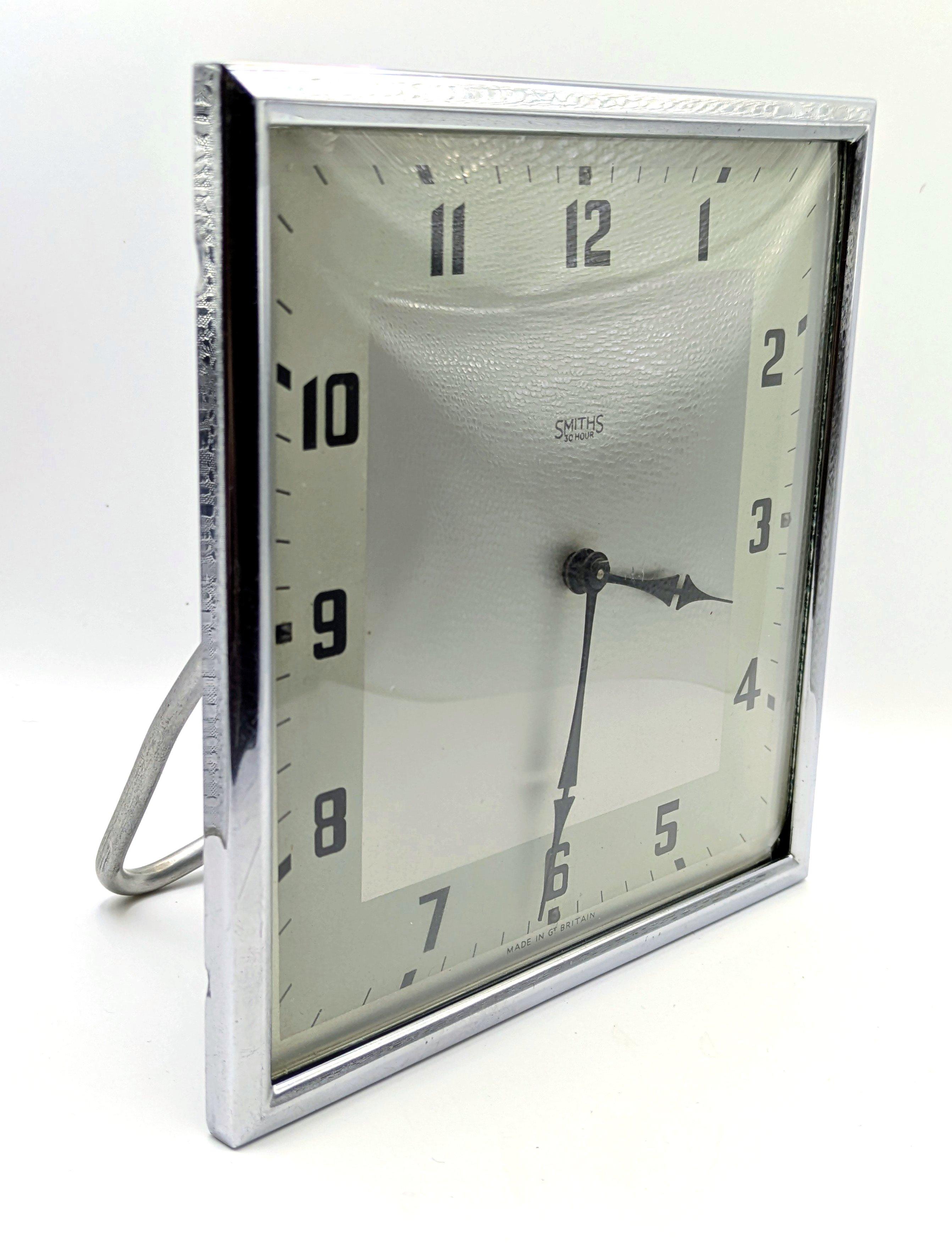 Art Deco Large Easel Clock by Smiths Clockmakers, England For Sale 4
