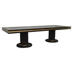 Art Deco Large Extendable Table, Lacquer, Italy