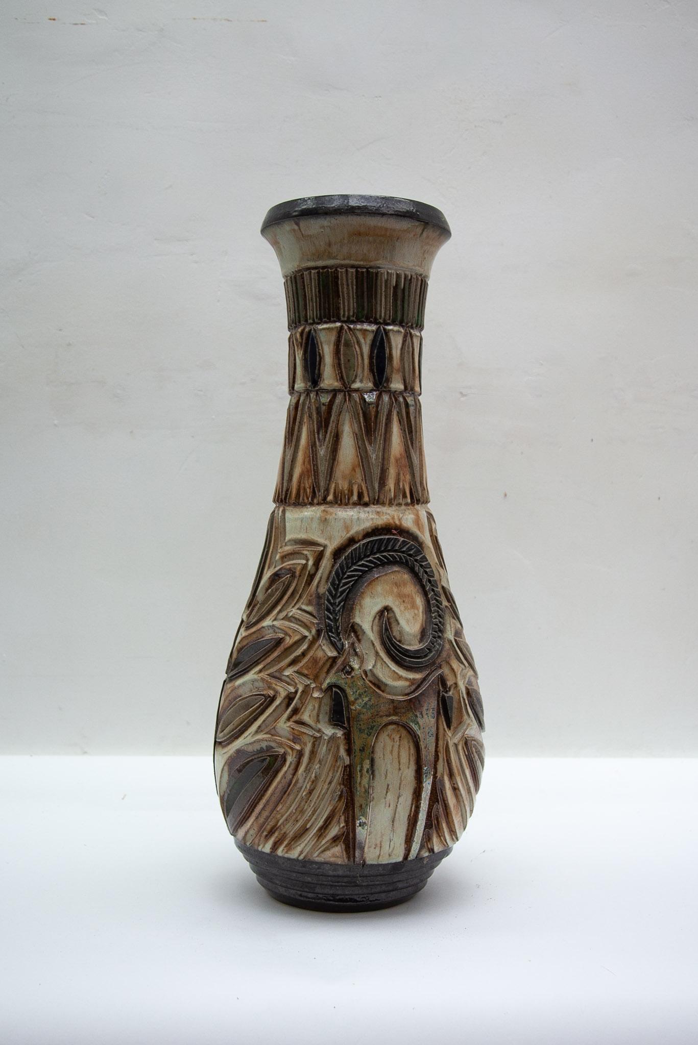 Art Deco Large Floor Vase Designed by Roger Guerin, 1930, Belgium In Good Condition In Antwerp, BE