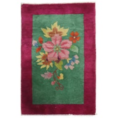 Art Deco Large Flower Mat Size Rug