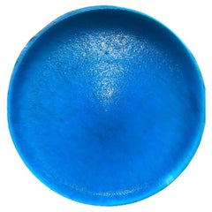 Grande piatto francese Art Deco blu acqua Edmond Lachenal