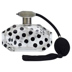 Art Deco Large Glass & Enamel Ladies Perfume Atomizer, circa 1930