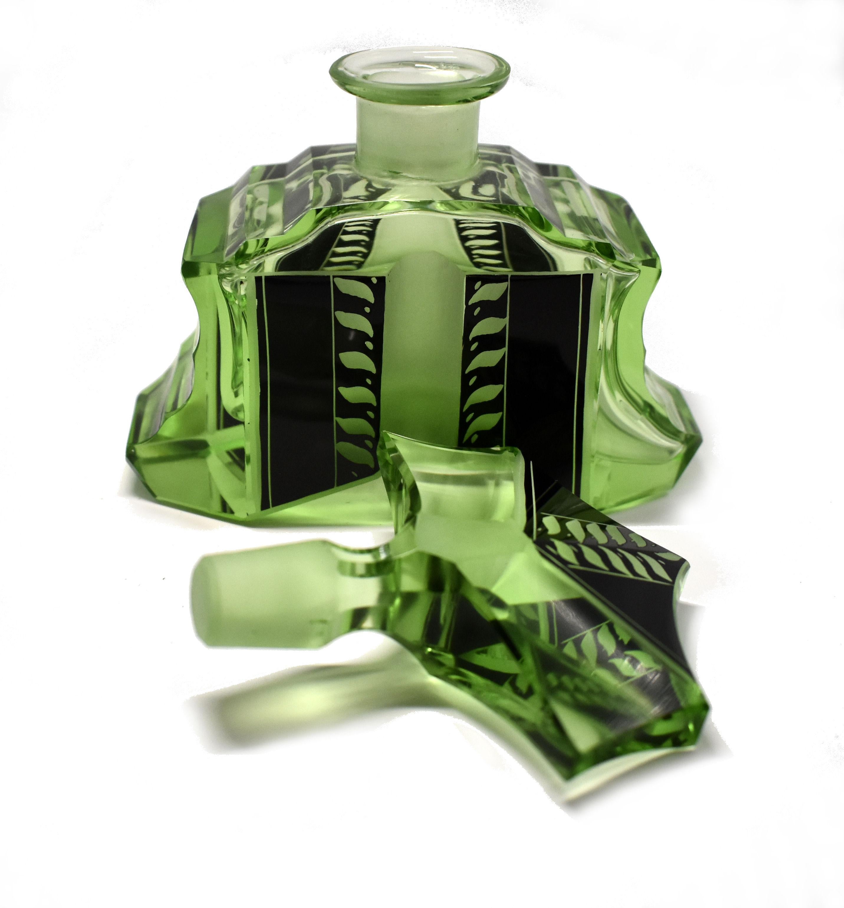 20th Century Art Deco Large Glass Perfume Bottle by Karl Palda, circa 1930