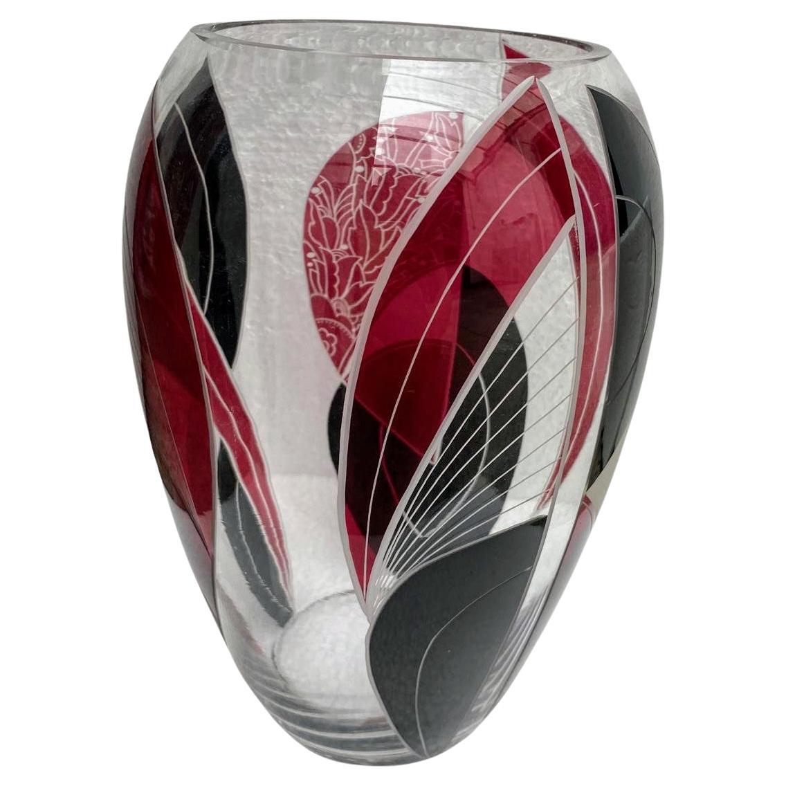 Gran jarrón de cristal art déco de Karl Palda, c1930 en venta 3