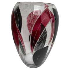 Art Deco Large Glass Vase By Karl Palda, c1930