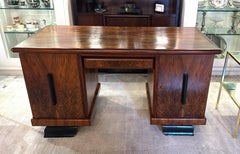 Art Deco Large Italian Desk With Double Doors And Drawers