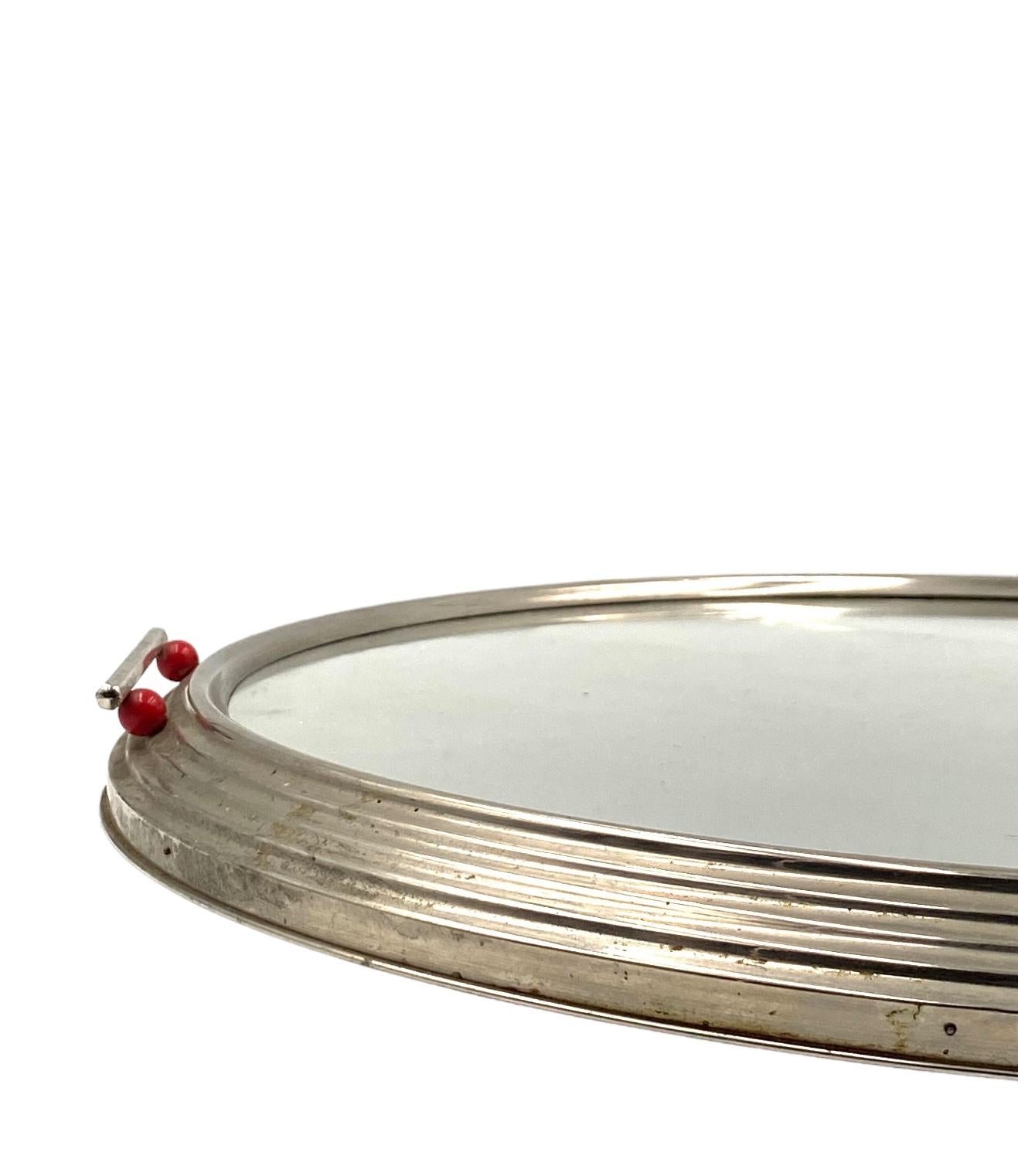 Art Deco large mirrored tray, France 1930s For Sale 7