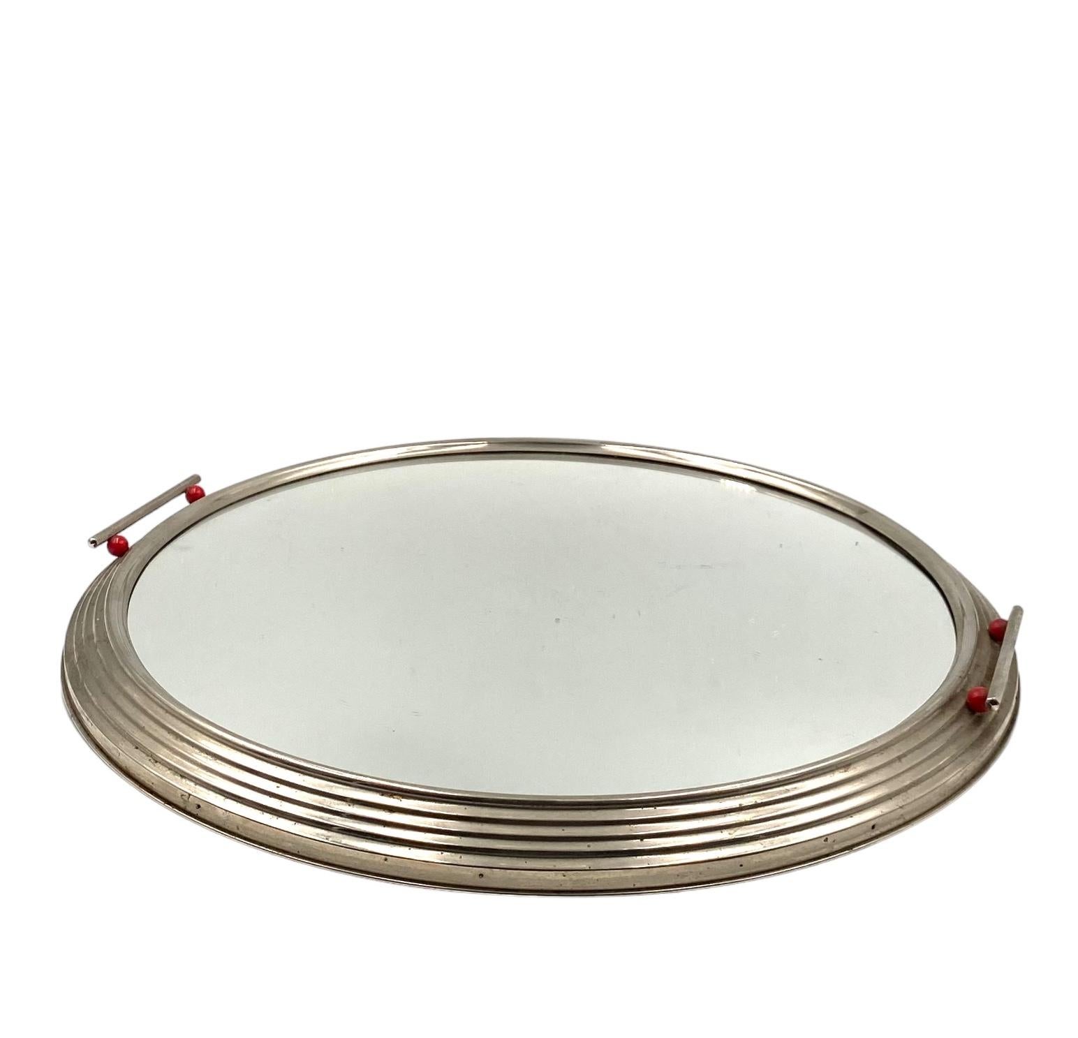 Art Deco large mirrored tray, France 1930s For Sale 10