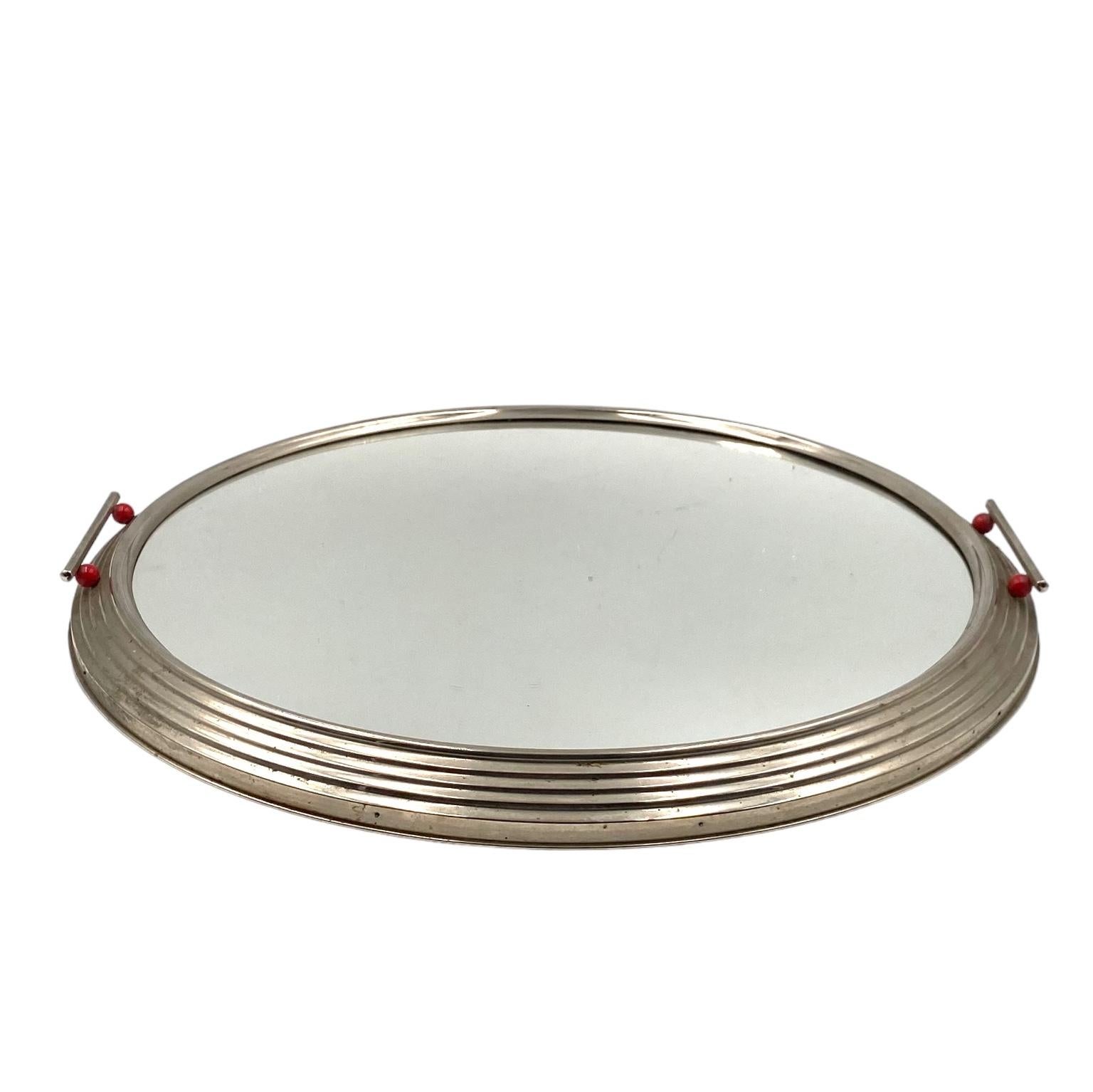 Art Deco large mirrored tray, France 1930s For Sale 11
