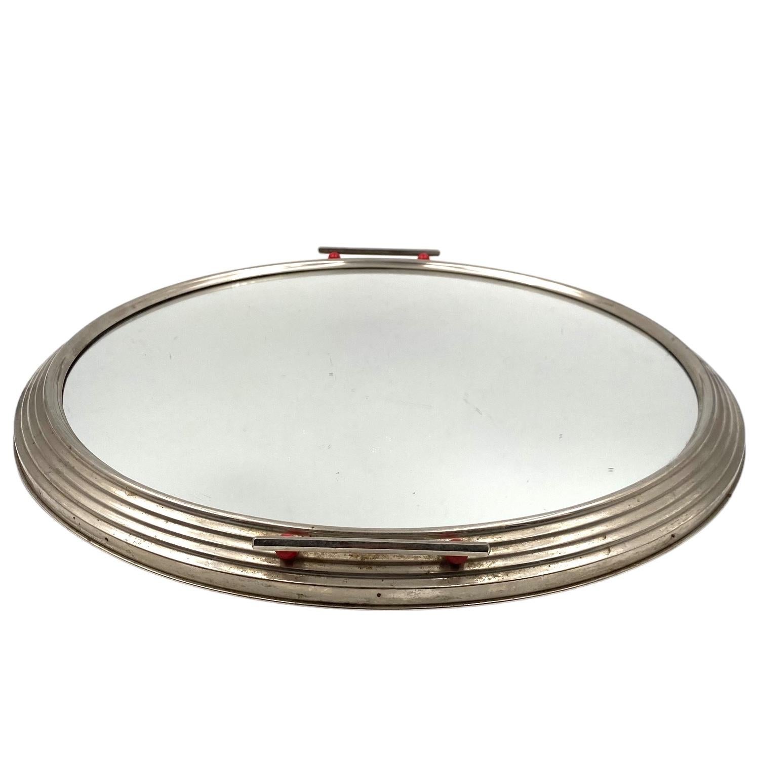 Art Deco large mirrored tray, France 1930s For Sale 12