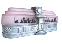 Art Deco Large Odeon Dining Carriage Lamp Light, c1930