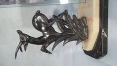 Art Deco Large Photo Frame French, circa 1930 - Deer on Marble
