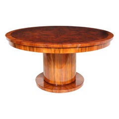 Art Deco Large Round Dining Table in Walnut Art Deco Large Round Dining Table in Walnut
