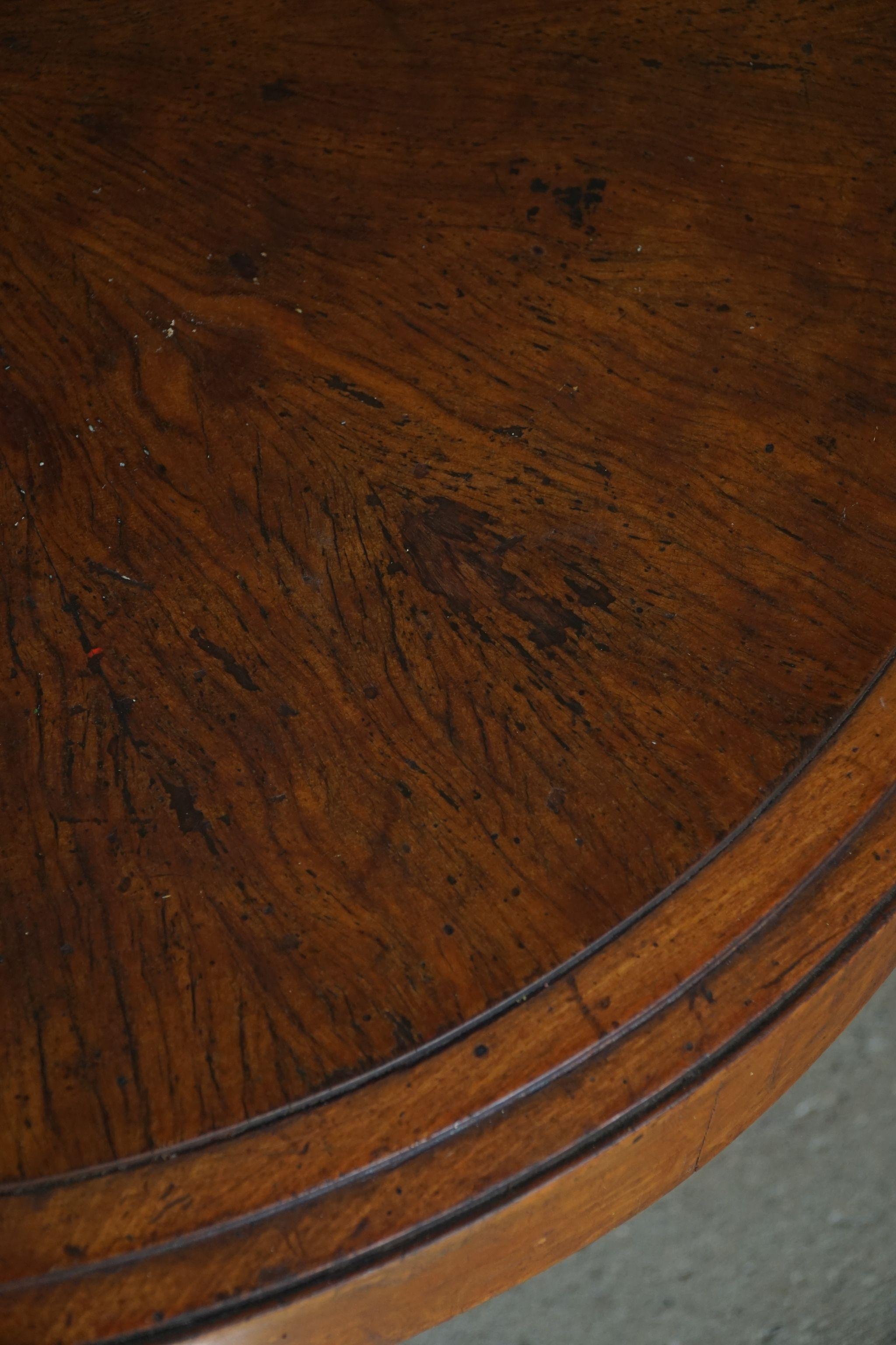 Art Deco, Large Round Sofa Table in Walnut, By a Danish Cabinetmaker, 1930s For Sale 6