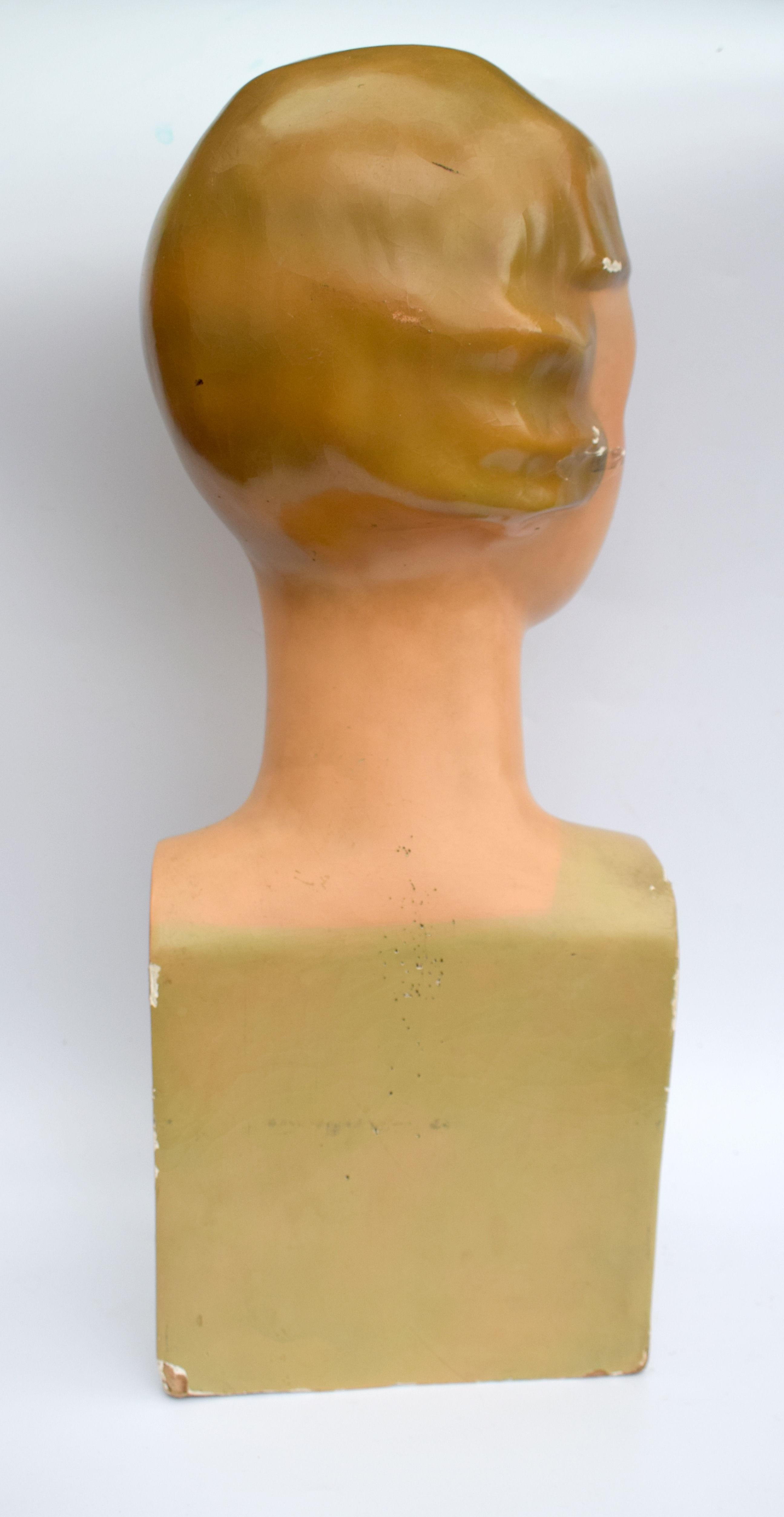 20th Century Art Deco Large Shop Counter Mannequin, circa 1930s