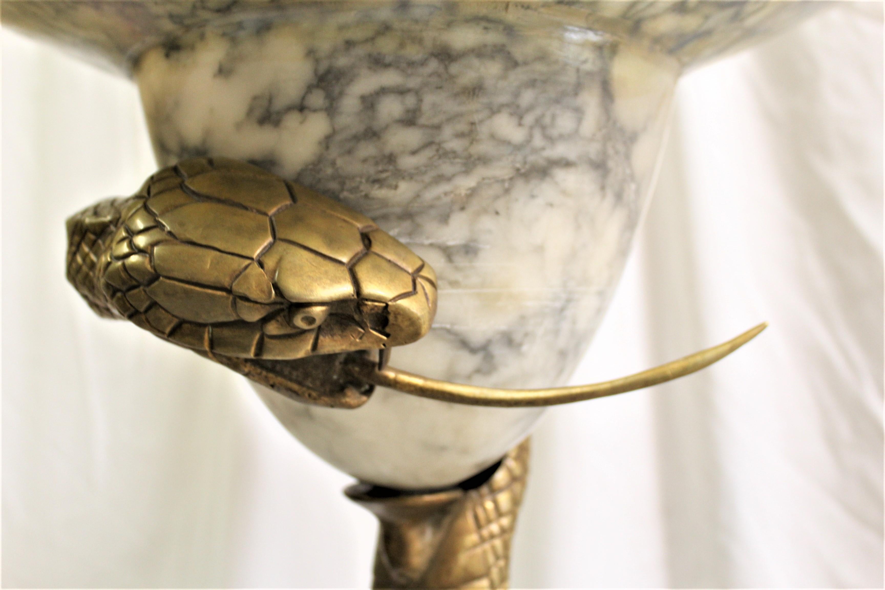 Cast Art Deco Large Snake Lamp