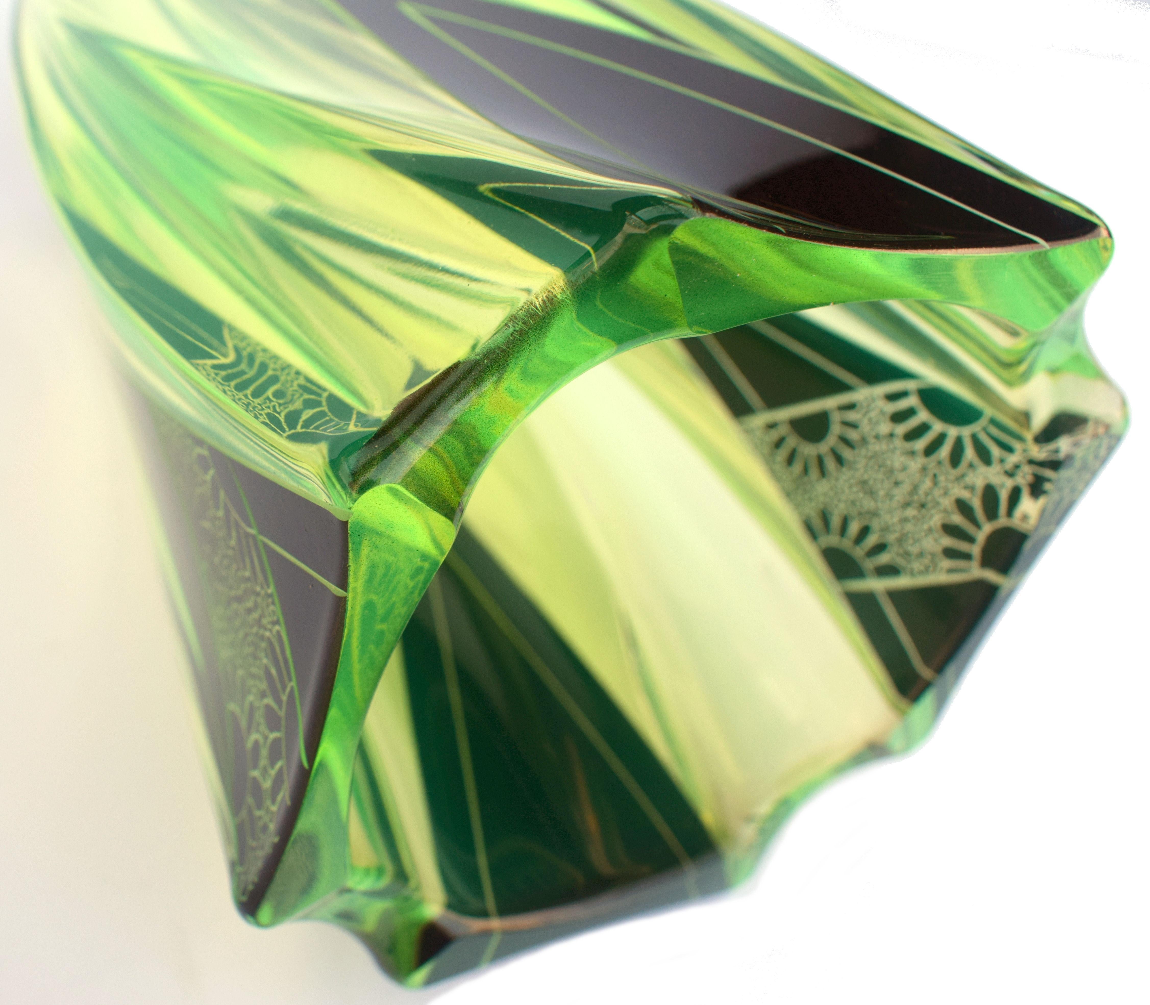 Art Deco Large Uranium Glass Vase by Karl Palda, circa 1930 at 1stDibs karl palda vase, art