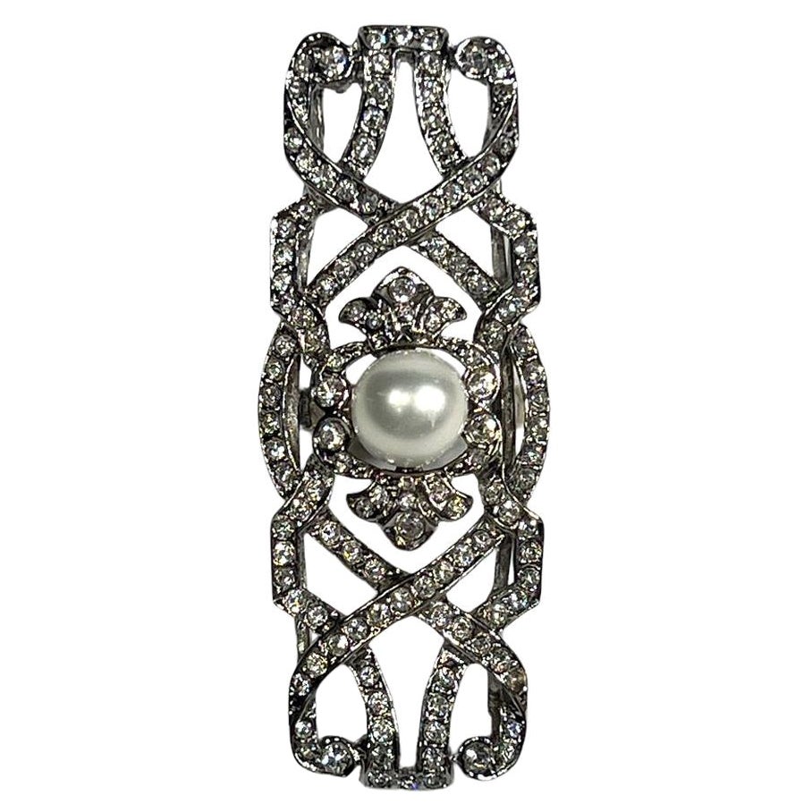 Großer Vintage-Cocktailring mit Kostüm-Diamant im Art déco-Stil im Angebot