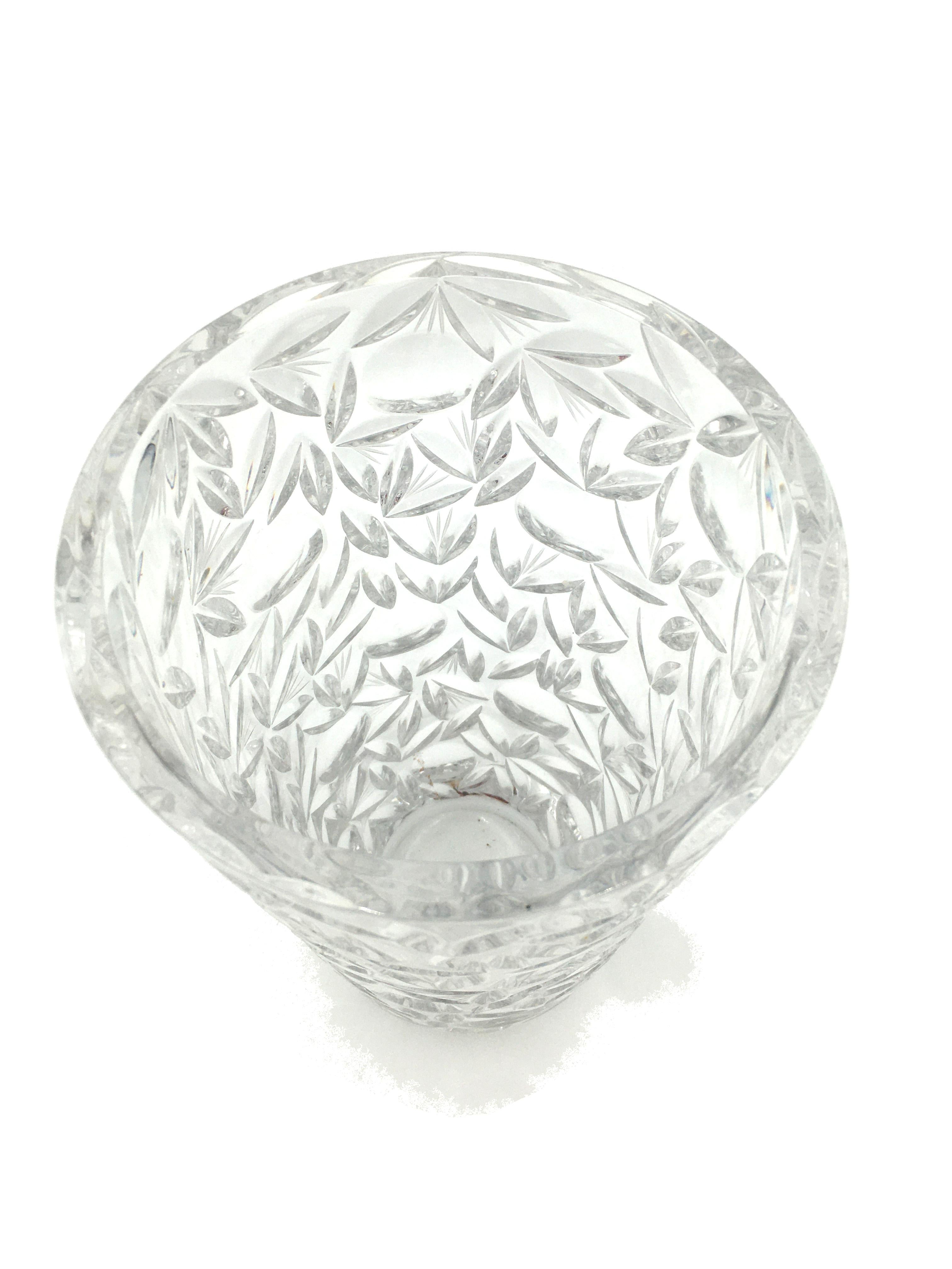 Art Déco Vaso di cristallo al piombo d'epoca Art Deco di grandi dimensioni, circa 1940