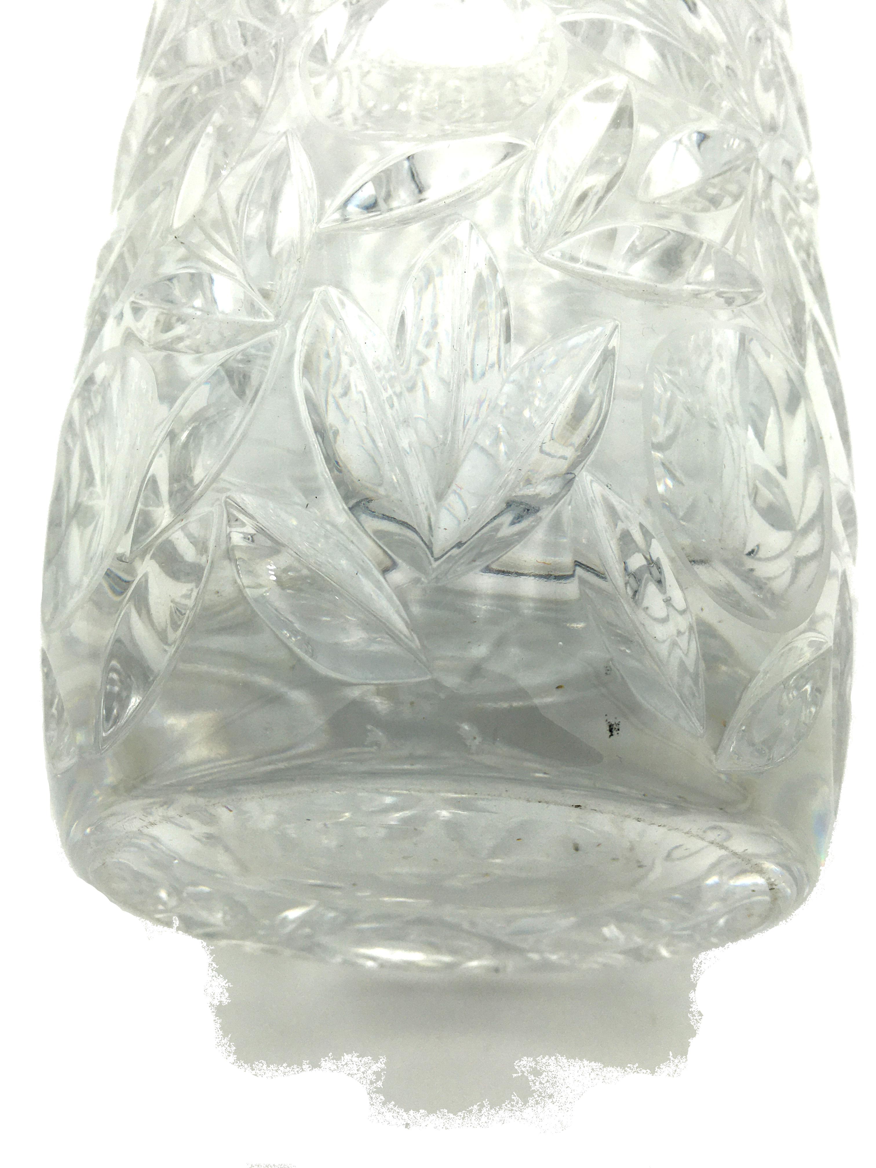 Vaso di cristallo al piombo d'epoca Art Deco di grandi dimensioni, circa 1940 In condizioni buone a Beuzevillette, FR