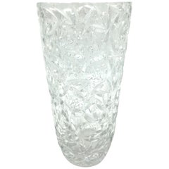Art Deco Large Vintage Lead Crystal Cut Vase, circa 1940