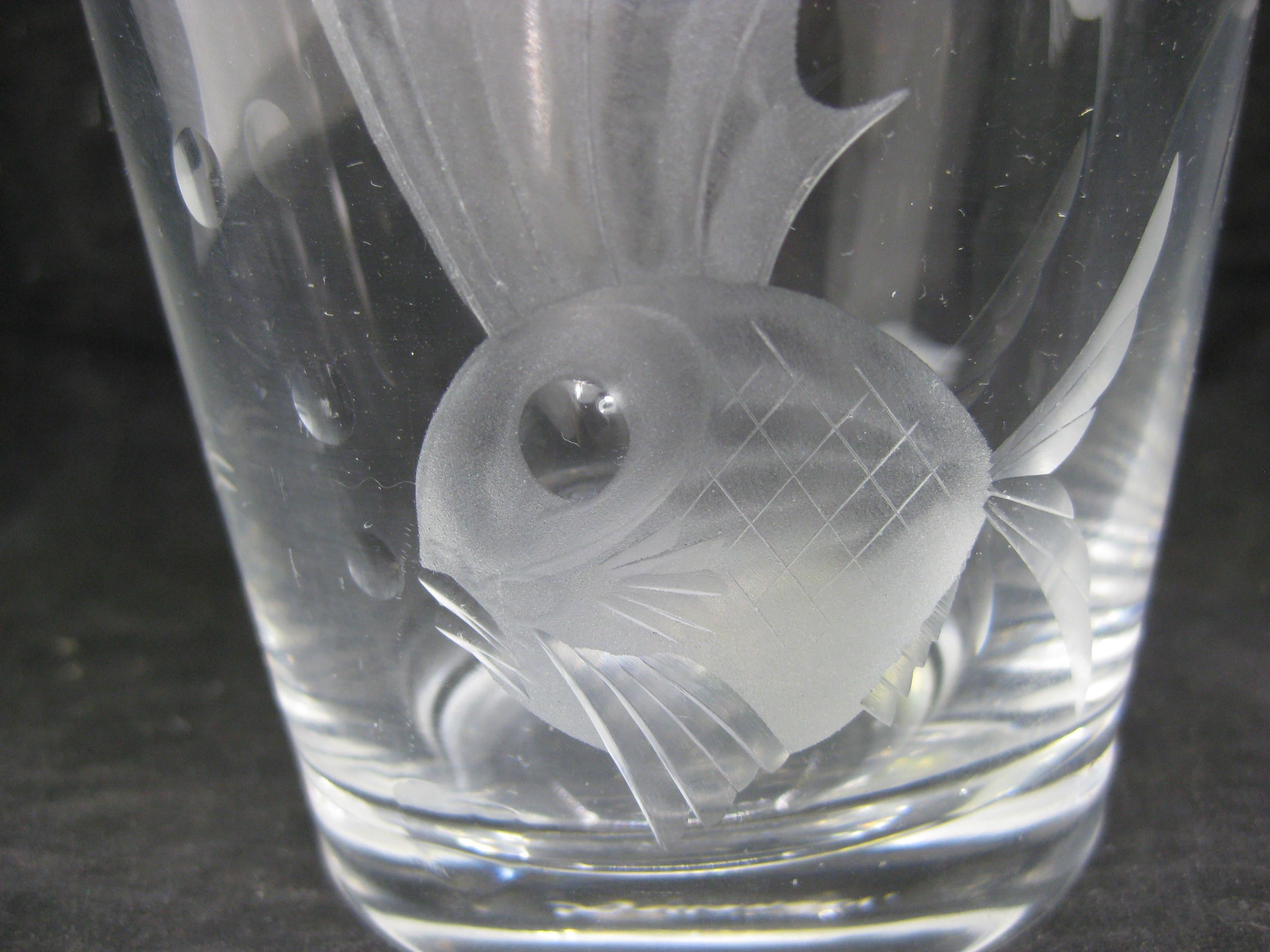 Art Deco Lars Kjellander Art Glass Fish Vase Sculpture Sweden Kosta Orrefors For Sale 4
