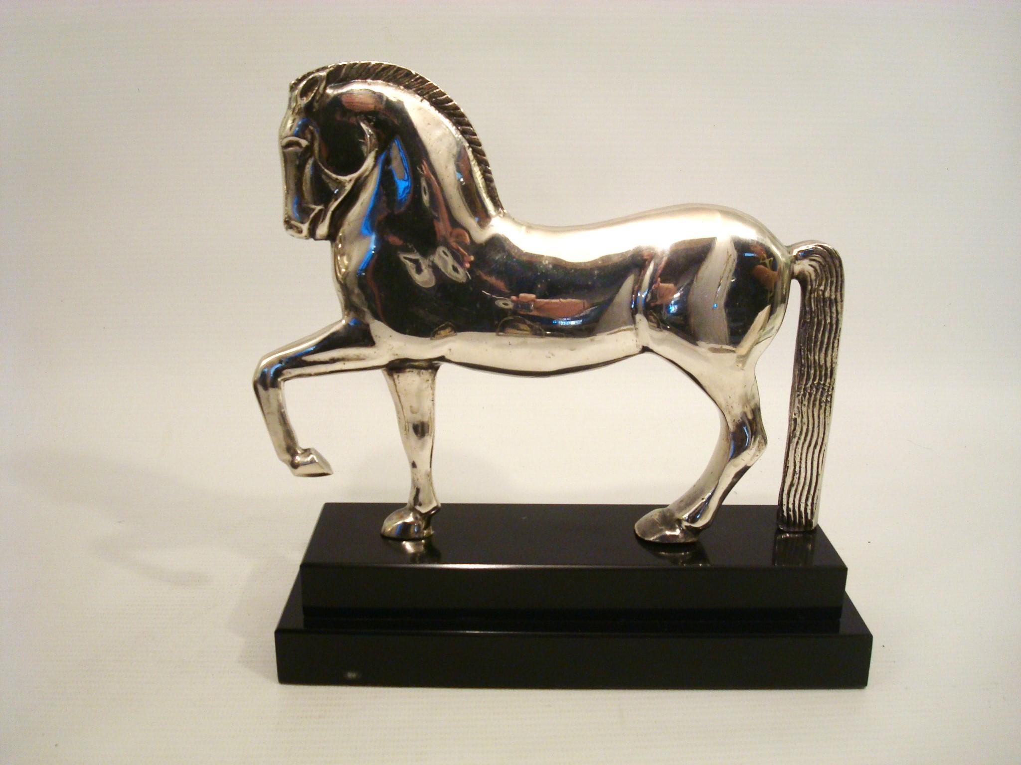 Reggilibri in bronzo Art Deco Laurent Horse, 1930 circa, Francia in vendita 1