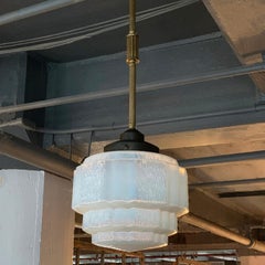 Art Deco Layer Cake Opaline Glass Pendant Light