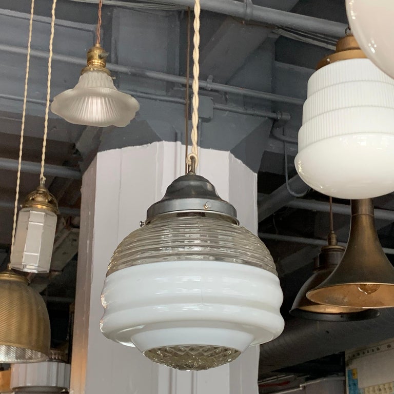 Art Deco Layered Glass Pendant Light For Sale at 1stDibs