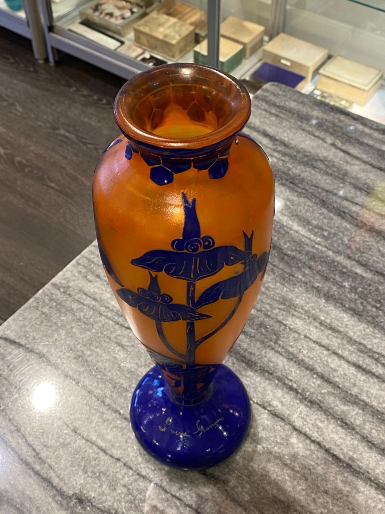 Art Deco Le Verre Francais Glass Vase at 1stDibs le verre francais