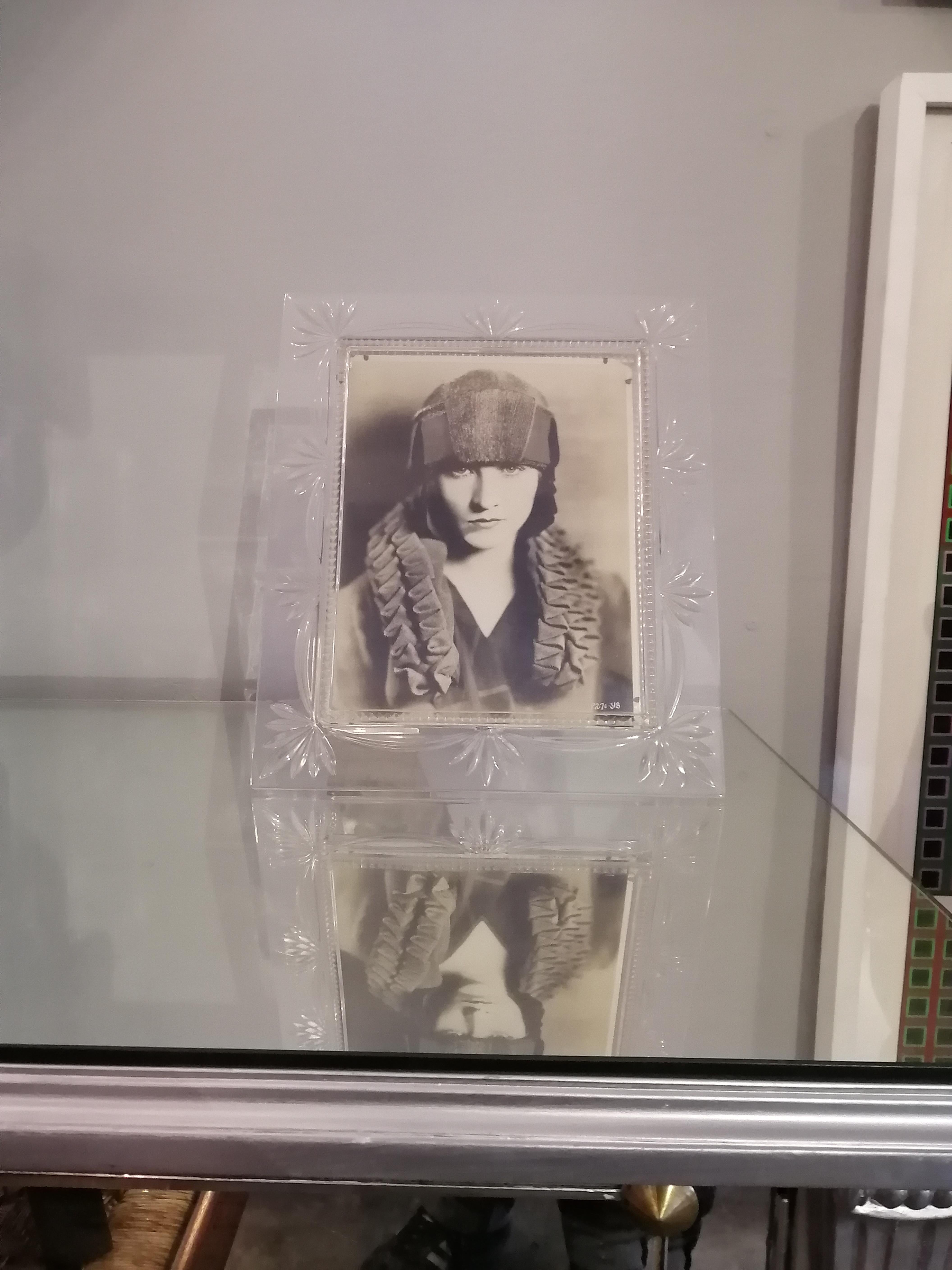 Art Deco Lead Glass Photo Frame with Photography In Good Condition In Mexico City, MX