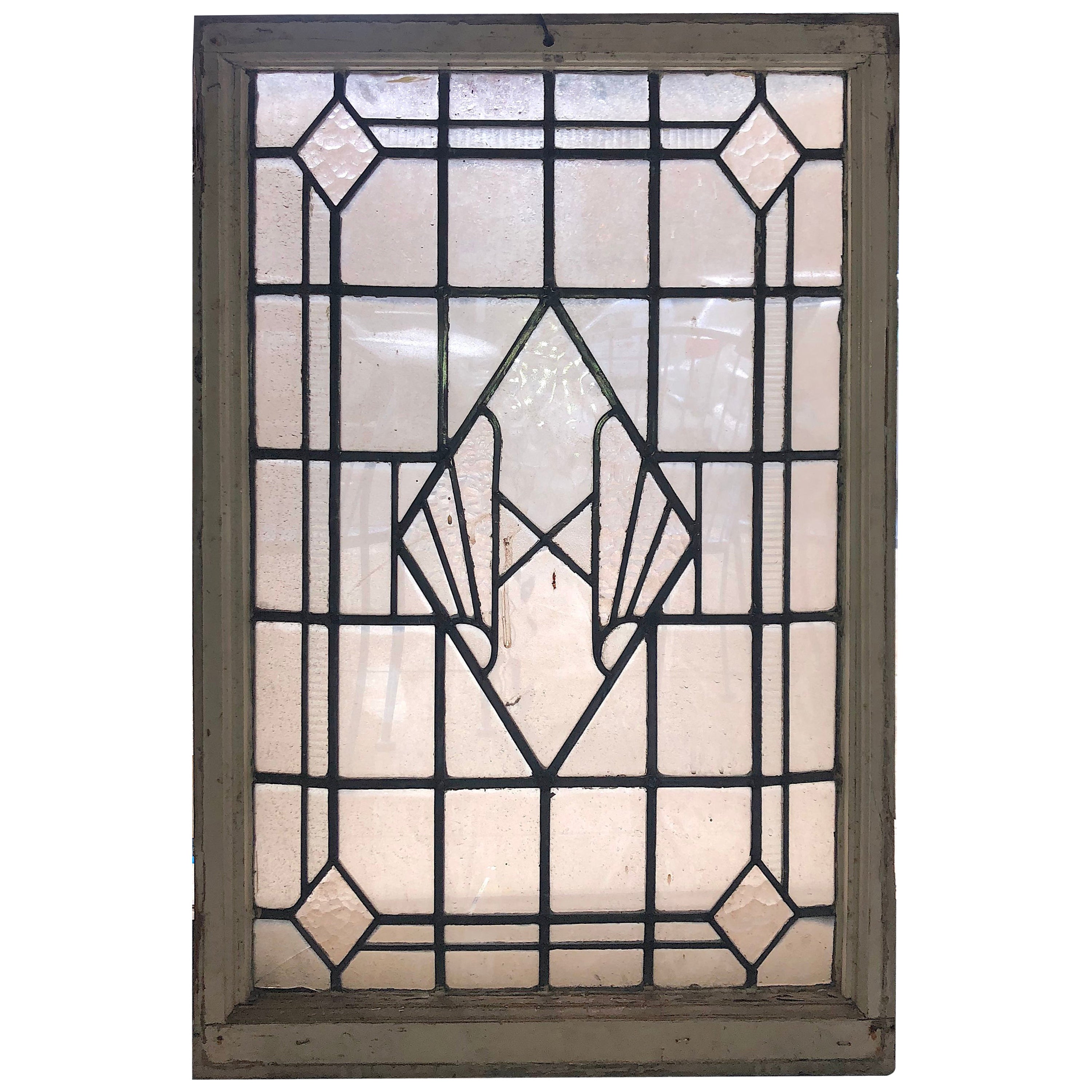 Finestra a piombo Art Deco 23" x 35"