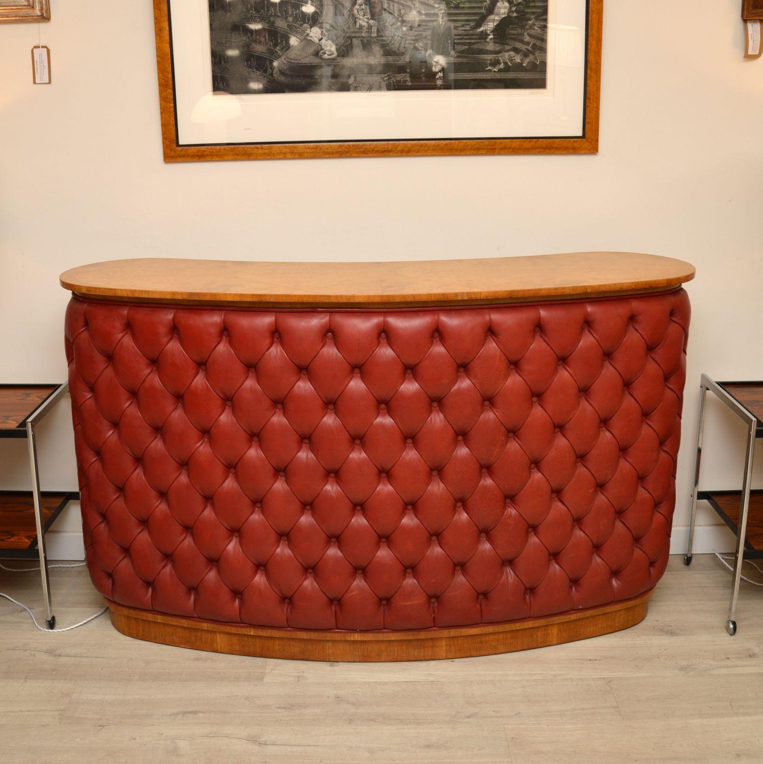 Art Deco Leather and Walnut Bar 7