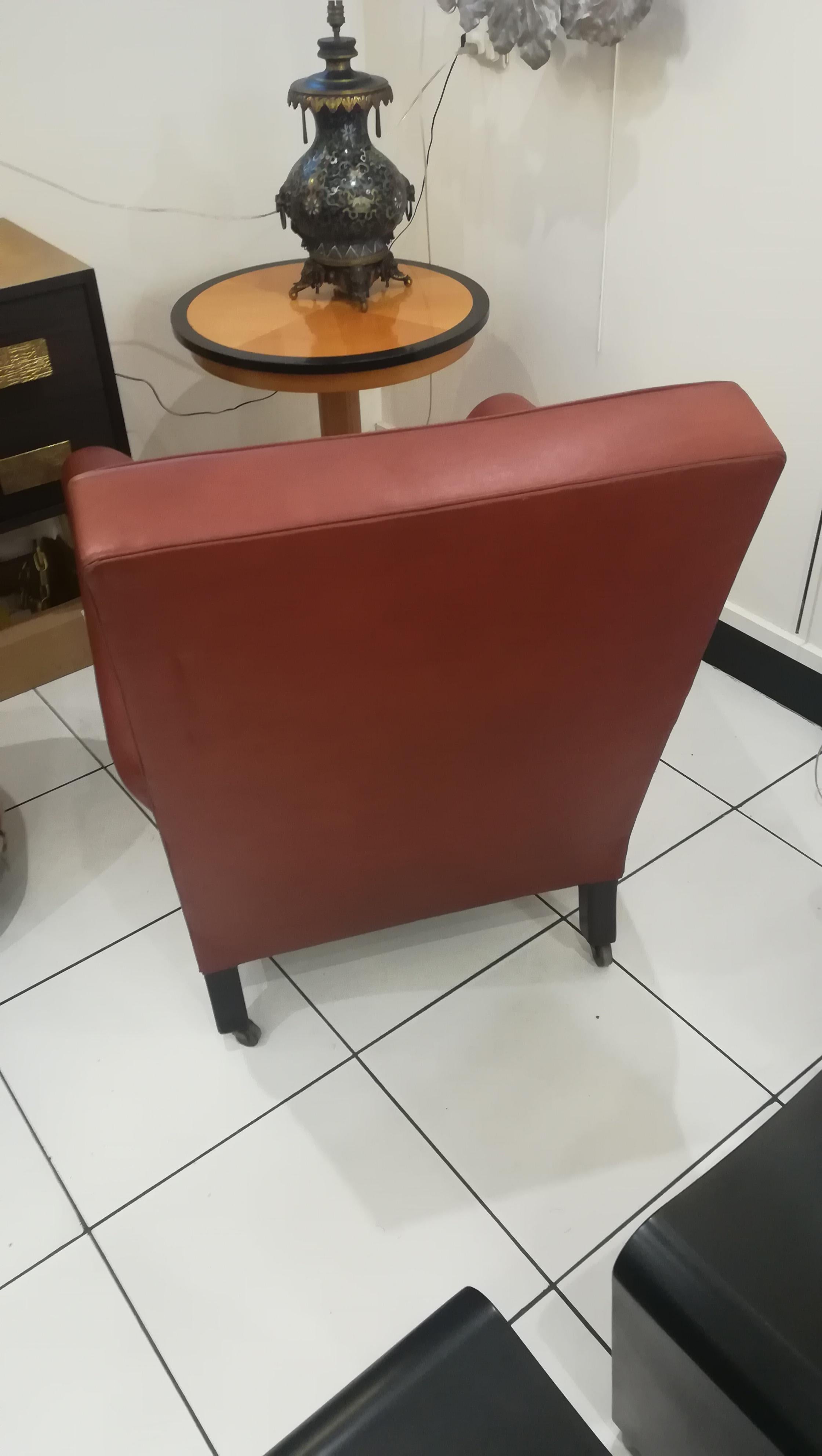 Pelle Poltrona in pelle Art Déco, 1930 circa in vendita