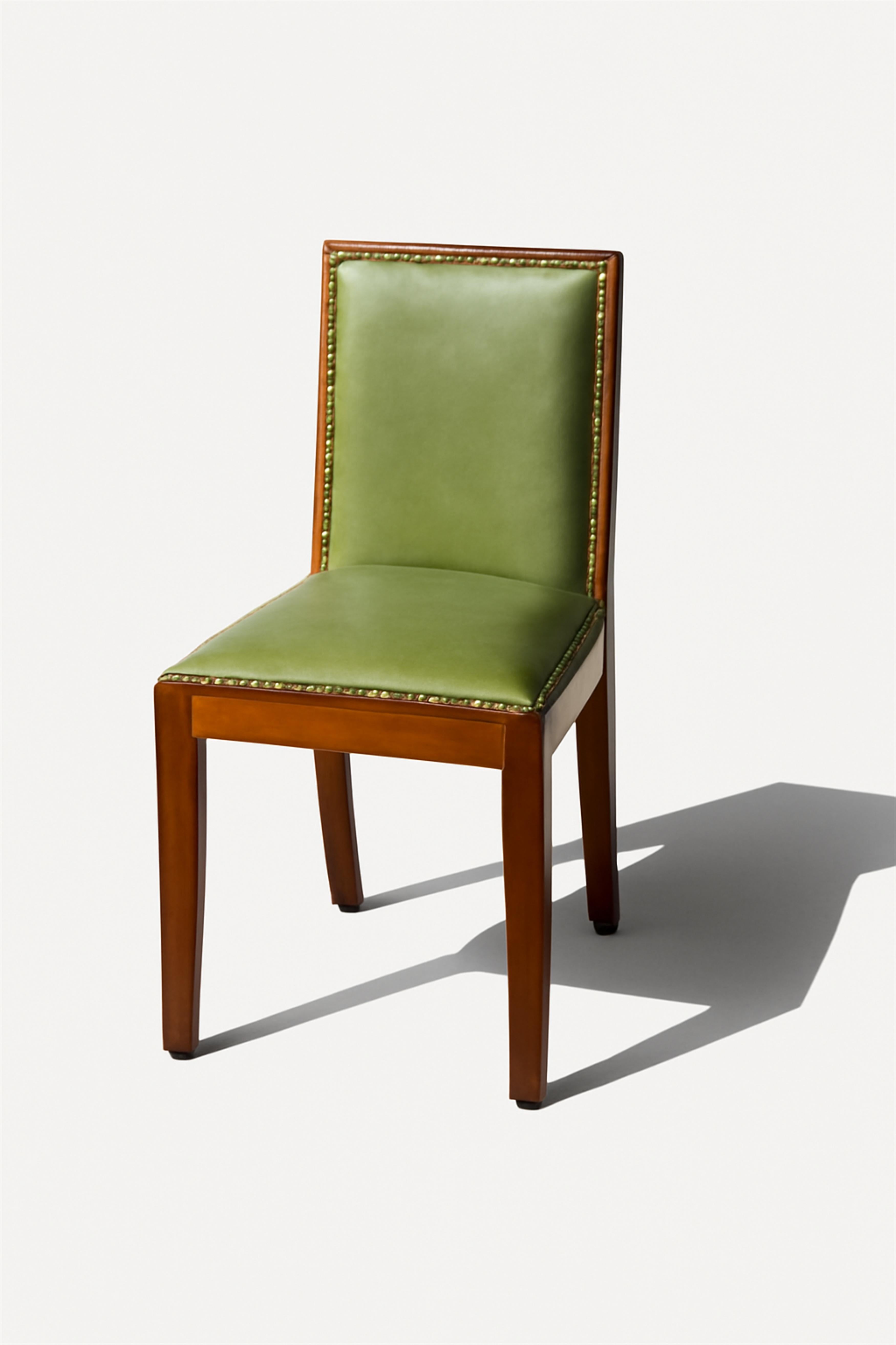 Francese Sedia in pelle Art Déco, 20° secolo in vendita