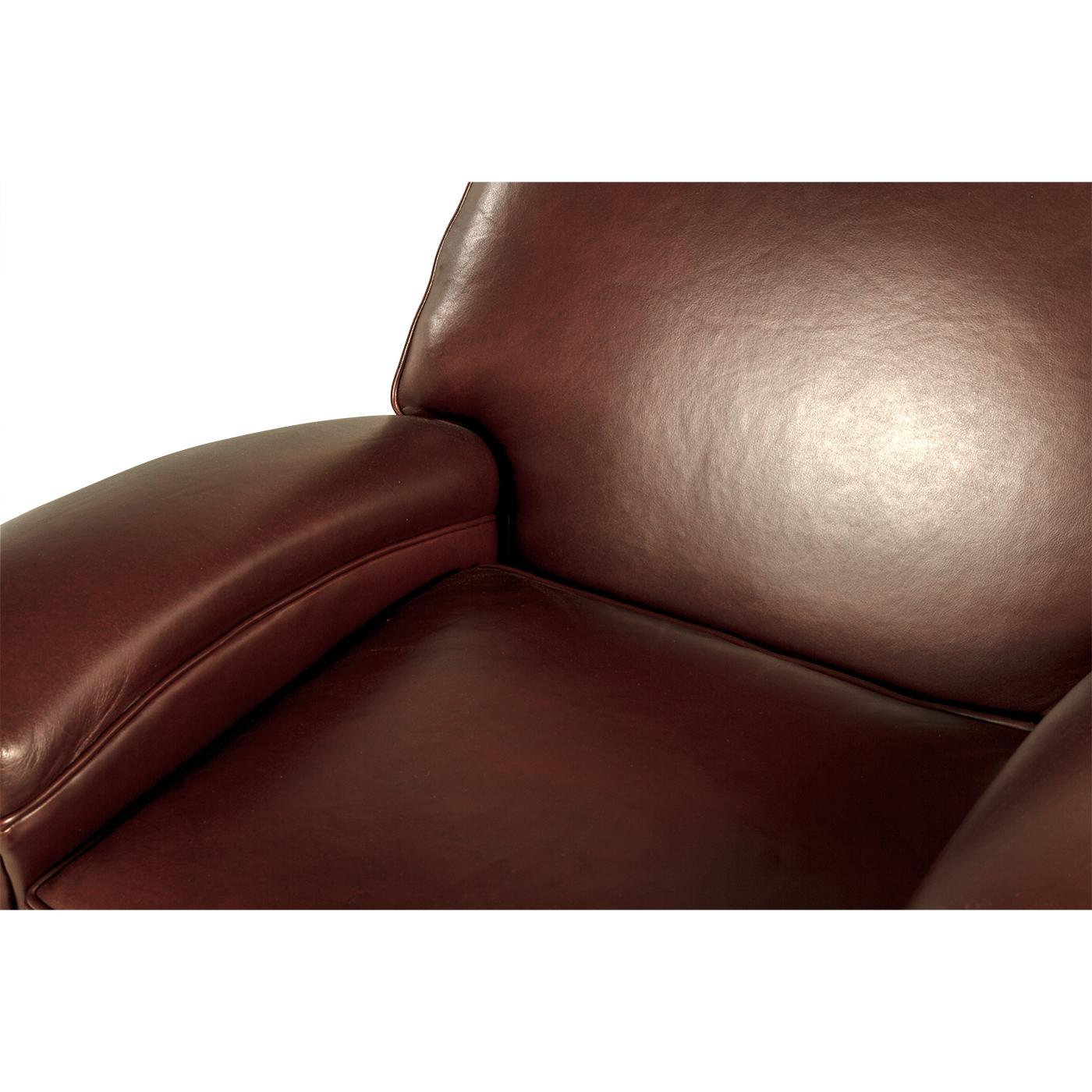 Art Deco Style Leather Club Chair For Sale 2